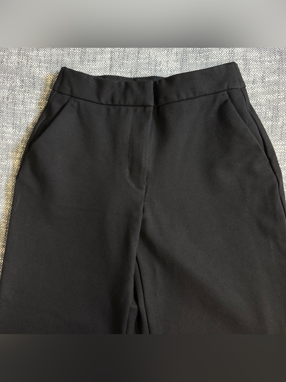 Quince Ultra-Stretch Ponte Trouser Black Size 0 wide leg short crop - Picture 2 of 8